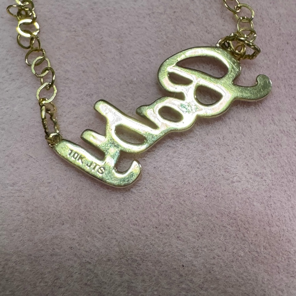 10K Solid Gold 'Baby' Necklace - Picture 2 of 4